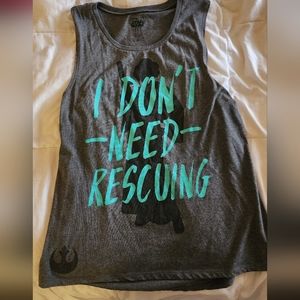 Disney Princess Leia Star Wars I Don't Need Rescuing Women's Tank Top Large